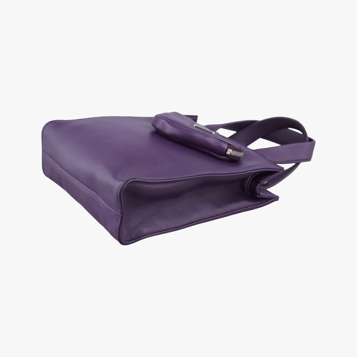 Turquoise Mini Tote Purple lambskin 1BG418 31/Vトライアングルロゴ パープル ラムスキン 1BG418 31/V