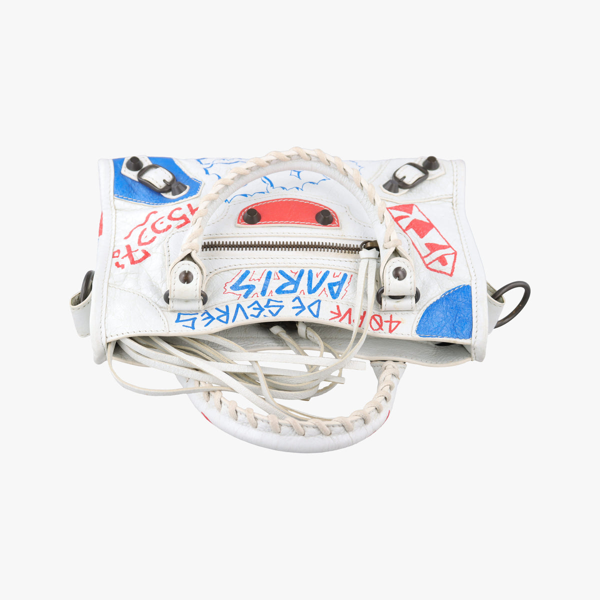 Classic Mini City Graffiti White×Multicolor Arena Lambskin 300295 300295.9060.Y.528147クラシック ミニ シティ グラフィティ ホワイト×マルチカラー アリーナ ラムスキン 300295 300295.9060.Y.528147