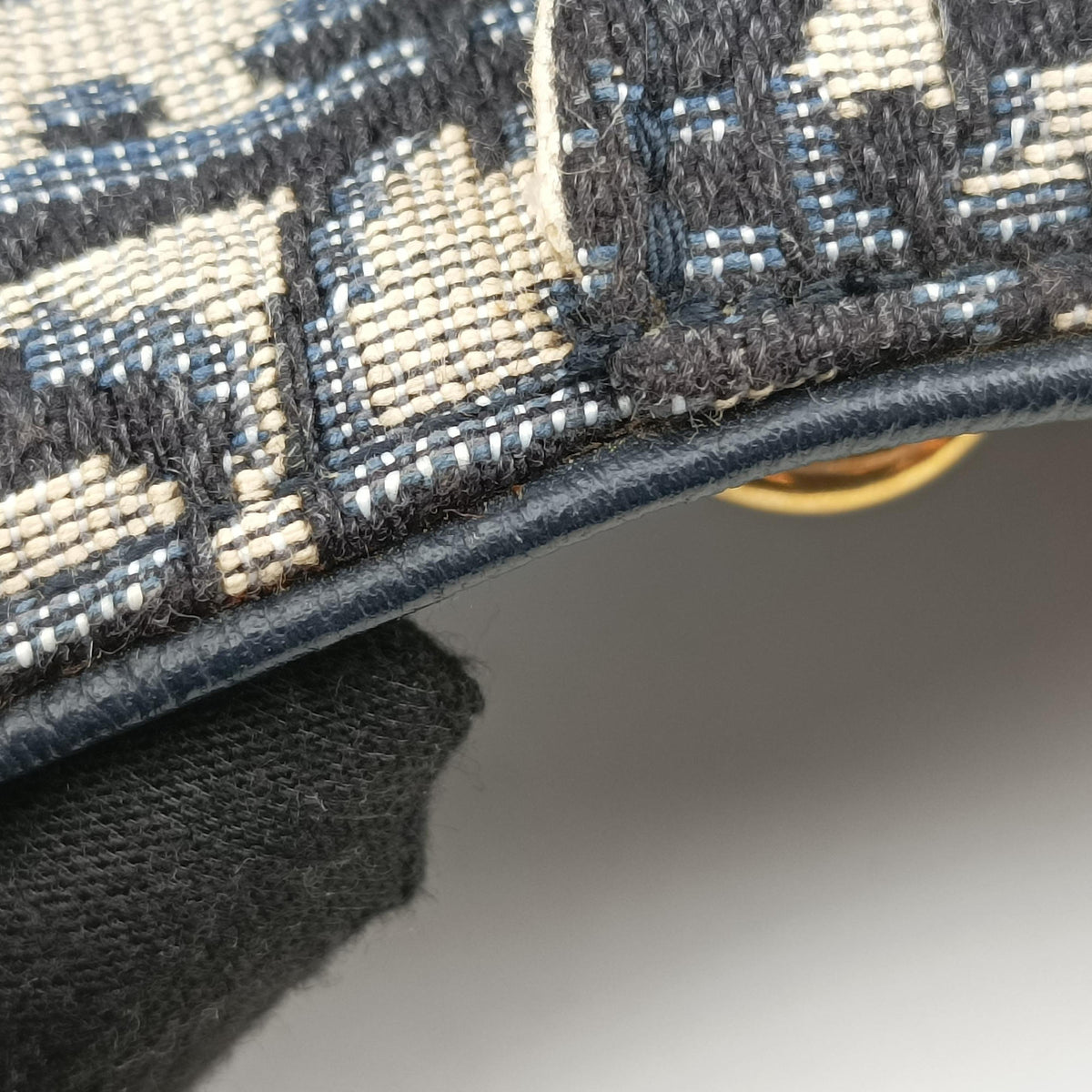 Saddle Navy Jacquard×Leather 50-MA-1109サドル ネイビー ジャガード×レザー 50-MA-1109