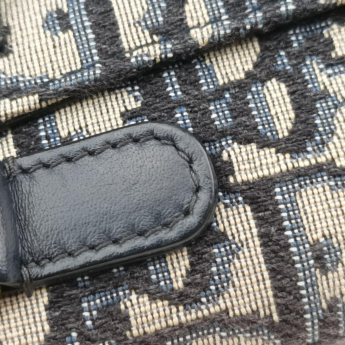 Saddle Navy Jacquard×Leather 50-MA-1109サドル ネイビー ジャガード×レザー 50-MA-1109