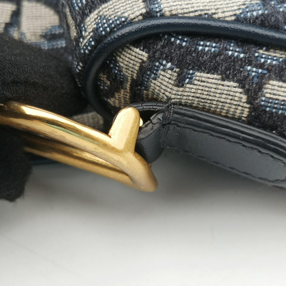 Saddle Navy Jacquard × Leather 28-MA-0210 IC Chipサドル ネイビー ジャガード×レザー 28-MA-0210 ICチップ