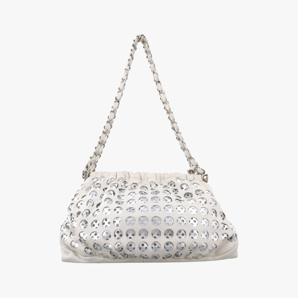 Perforated Chain White Leather A34884 11377089パーフォレイテッド チェーン ホワイト レザー A34884 11377089