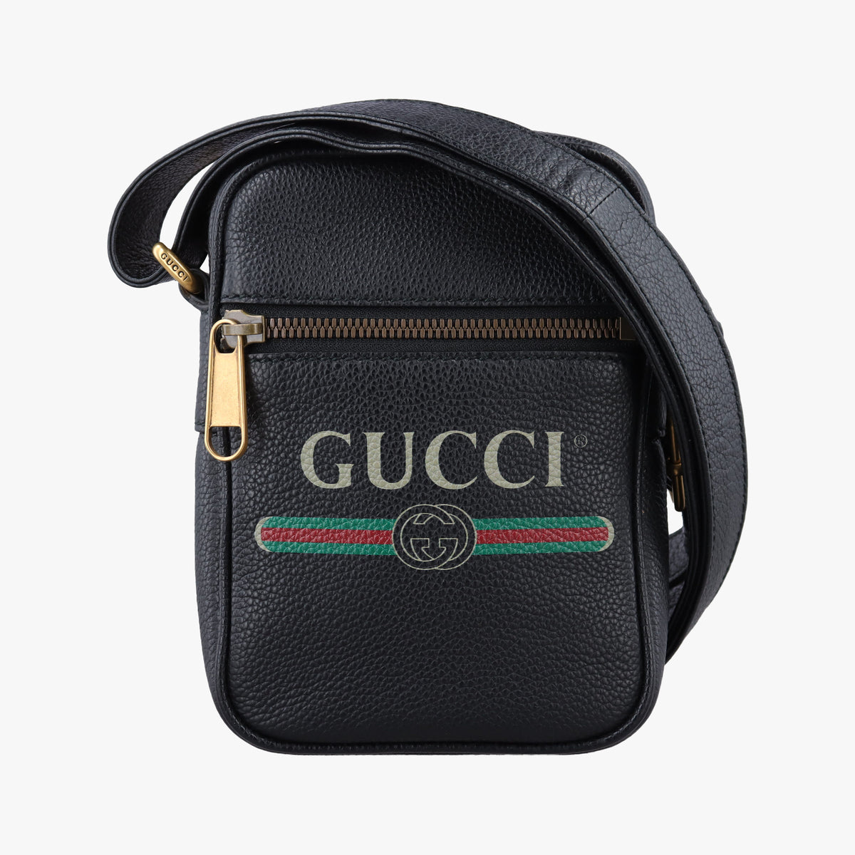 Print Messenger Black Leather 574803 G028991955プリントメッセンジャー ブラック レザー 574803 G028991955