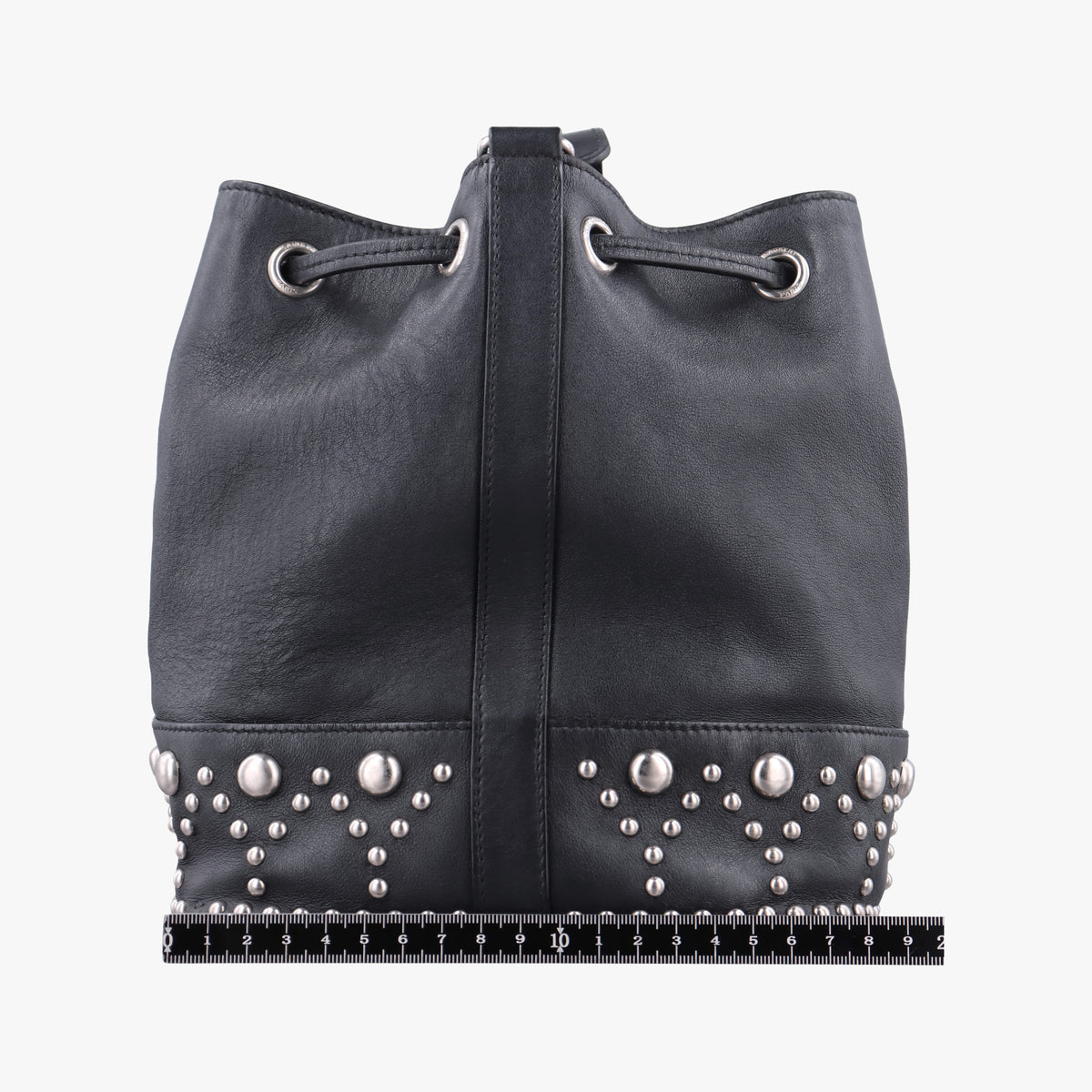 Y Studded Bucket Black Leather 454072 VLR454072.1116Y スタッズバケツ ブラック レザー 454072 VLR454072.1116