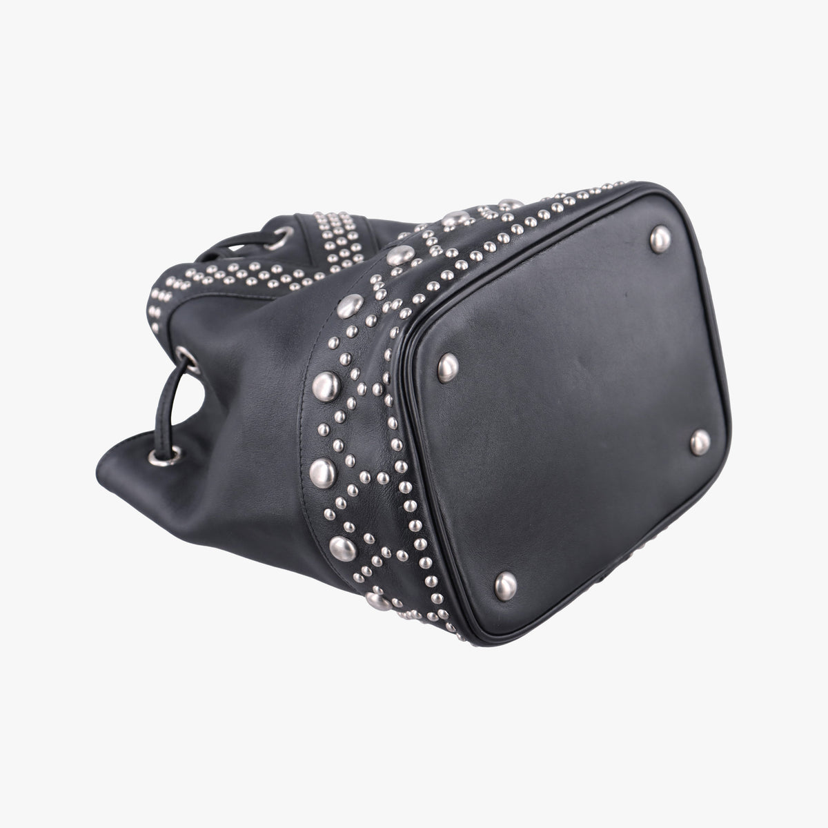 Y Studded Bucket Black Leather 454072 VLR454072.1116Y スタッズバケツ ブラック レザー 454072 VLR454072.1116