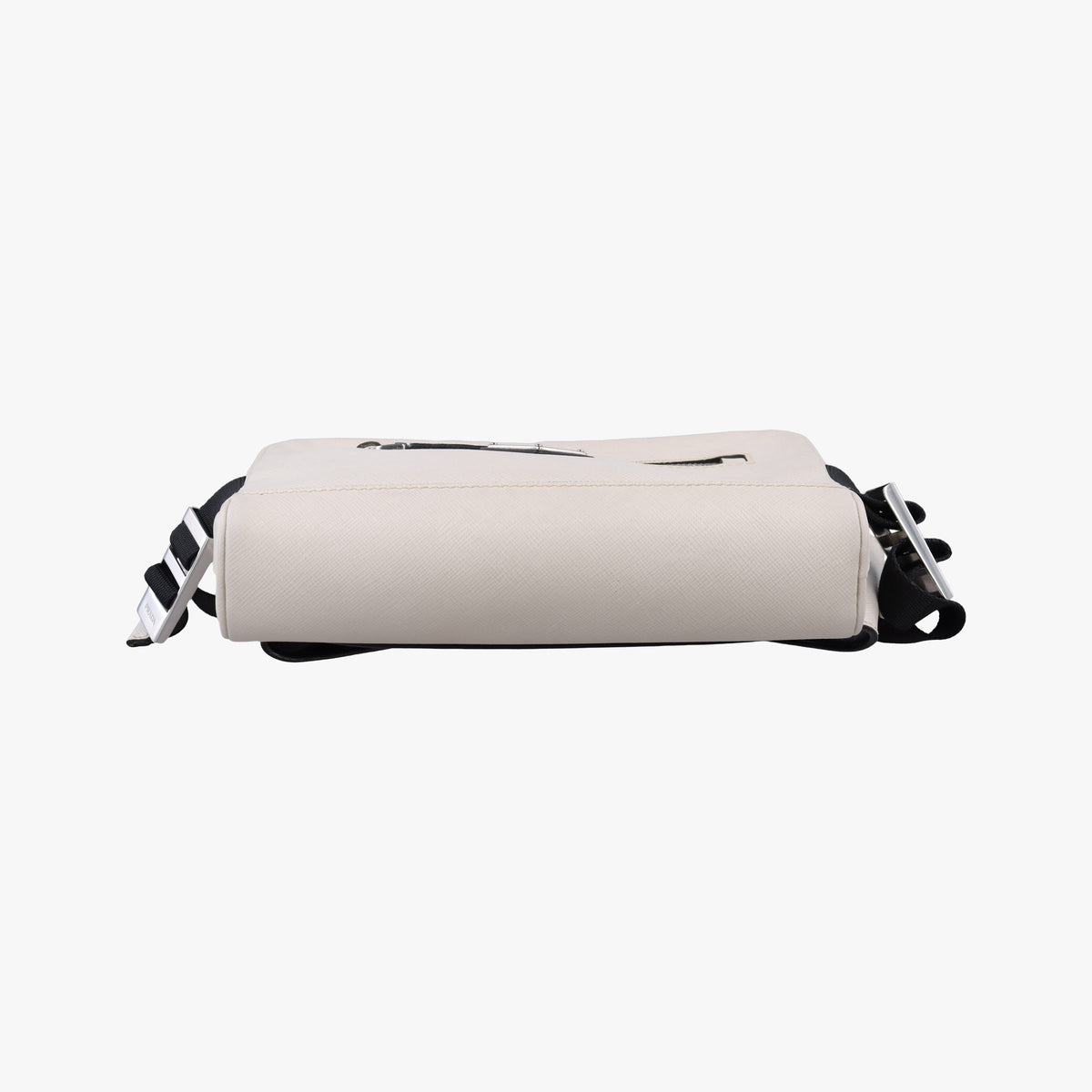 Triangle Logo White Saffiano Leather 2VL012 56 8トライアングル ロゴ ホワイト サフィアーノレザー 2VL012 56 8