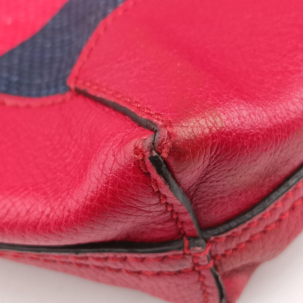 Print Blue×Red×Ivory canvas×leather 523781 F025232802プリント ブルー×レッド×アイボリー キャンバス×レザー 523781 F025232802