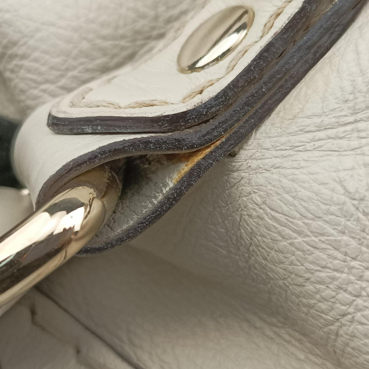 Horsebit Nail White Leather 189890 A2081946ホースビット ホワイト レザー 189890 A2081946