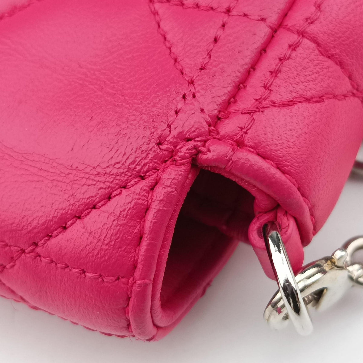 Miss Dior CANNAGE New Lock Rose lambskin 12-MA-1103ミス ディオール カナージュ ニューロック ローズ レッド ラムスキン 12-MA-1103