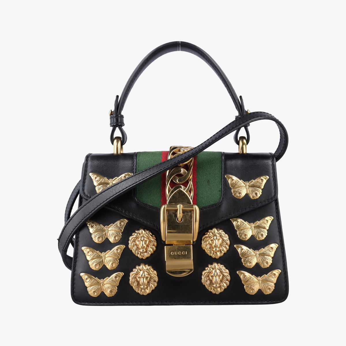 Sylvie Black Leather 470270 E022670856シルヴィ ブラック レザー 470270 E022670856