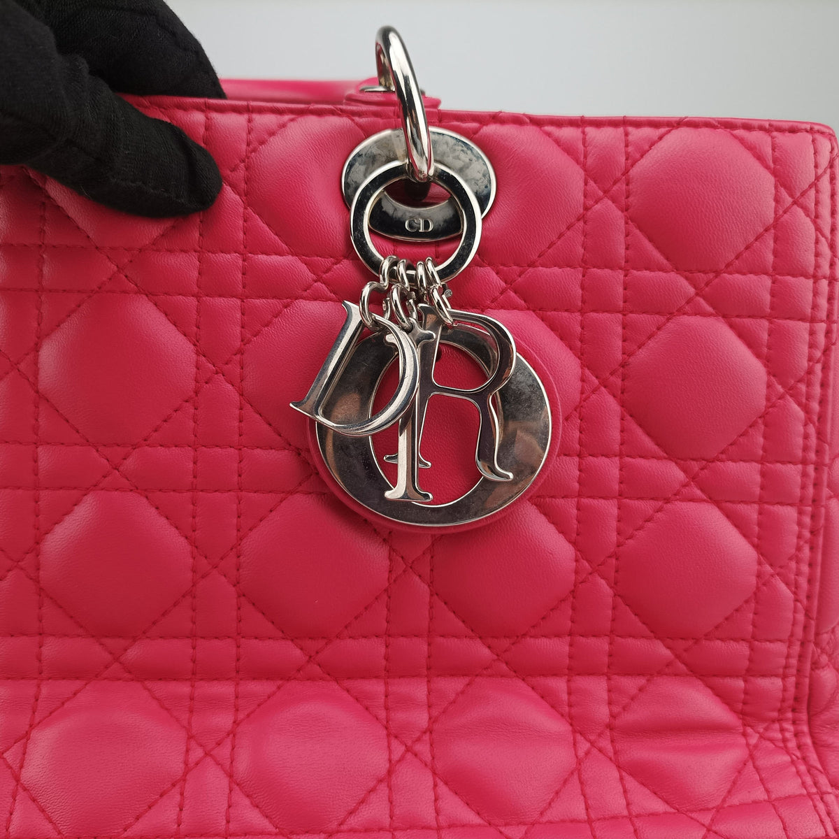 Lady Dior Rose lambskin 18-MA-1103レディディオール ローズ レッド ラムスキン 18-MA-1103
