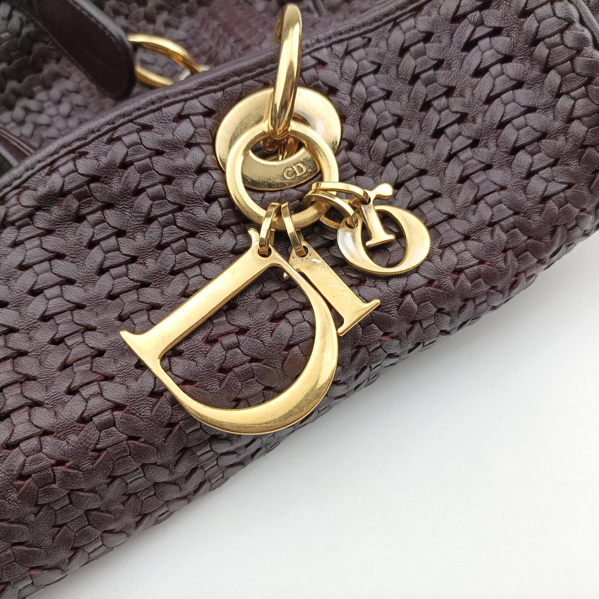 Soft Lady Dior Intrecciato Tote Burgundy lambskin 01-RU-0038ソフト レディディオール イントレチャート トート ワインレッド ラムスキン 01-RU-0038