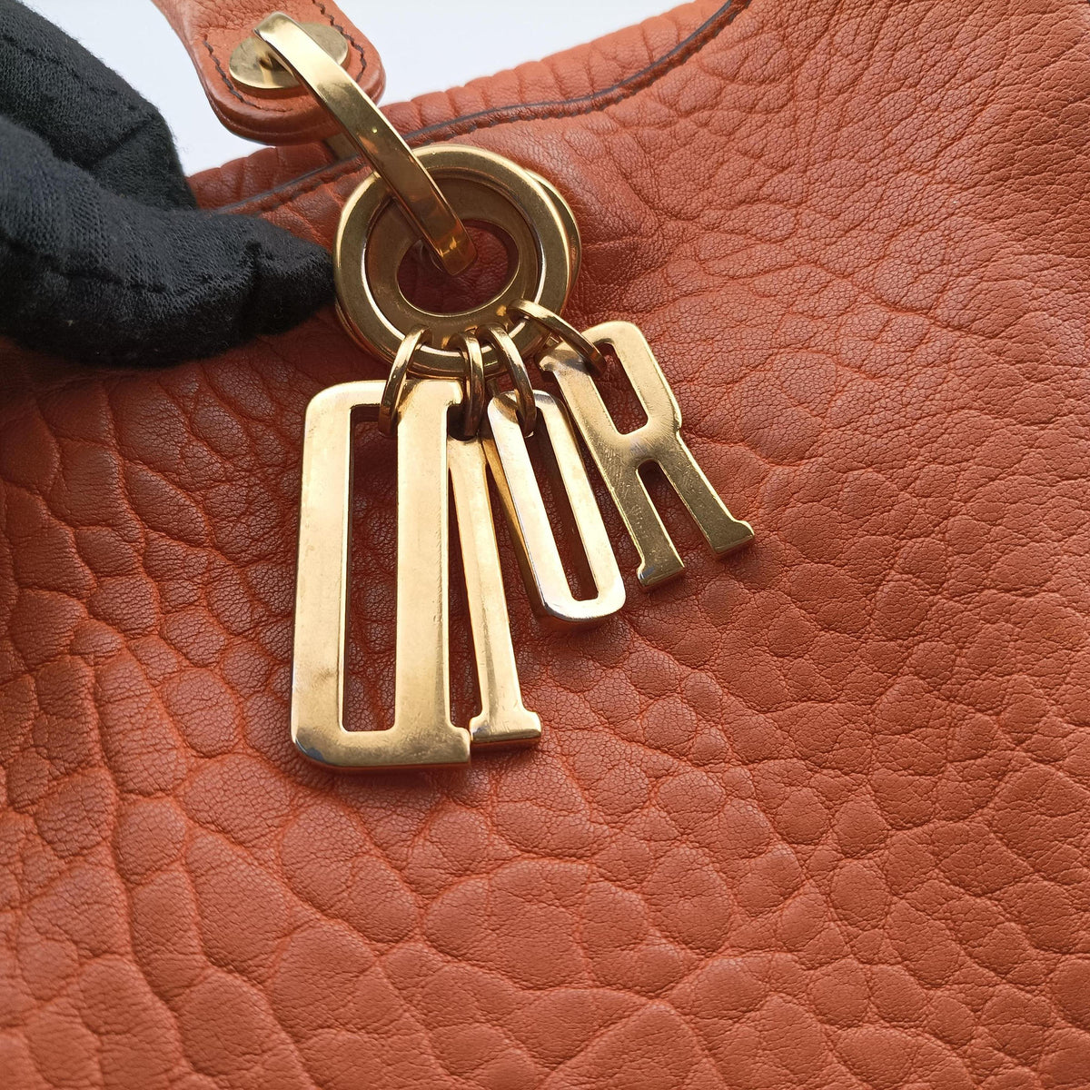 Lady Dior Orange Leather 01-BO-1107レディディオール オレンジ レザー 01-BO-1107
