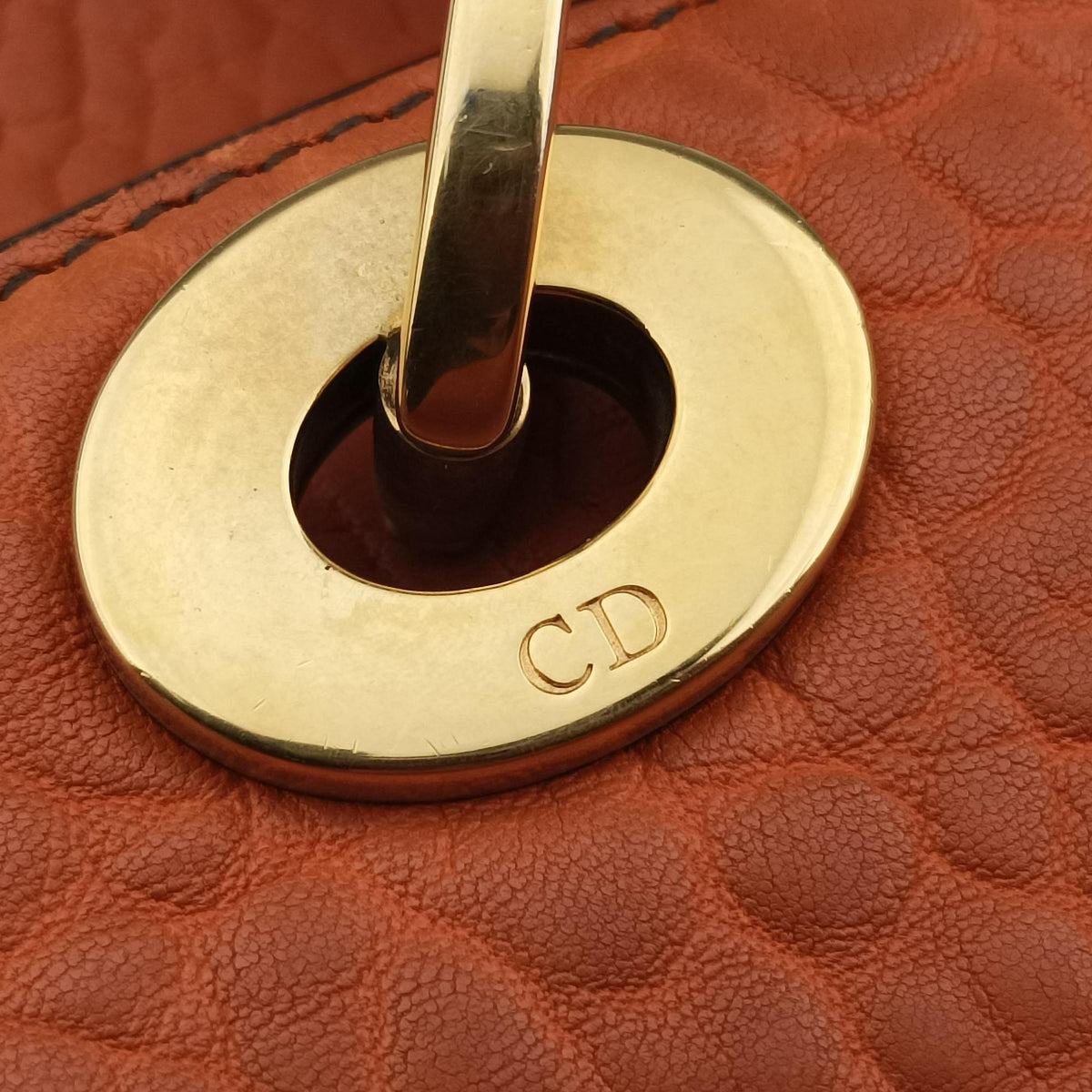 Lady Dior Orange Leather 01-BO-1107レディディオール オレンジ レザー 01-BO-1107