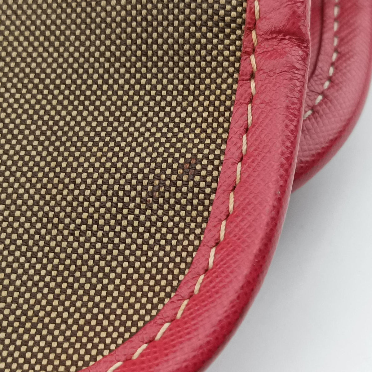 logo jacquard khaki×red Canvas × SAFFIANO Leather 194ロゴジャガード カーキ×レッド キャンバス×サフィアーノレザー 194