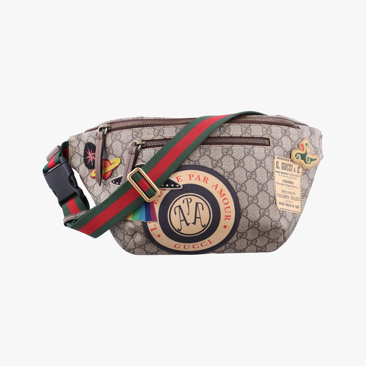 GG Supreme Courrier Brown PVC coated canvas 529711 B026612158GGスプリーム クーリエ UFOワッペン ブラウン PVCコーティングキャンバス 529711 B026612158