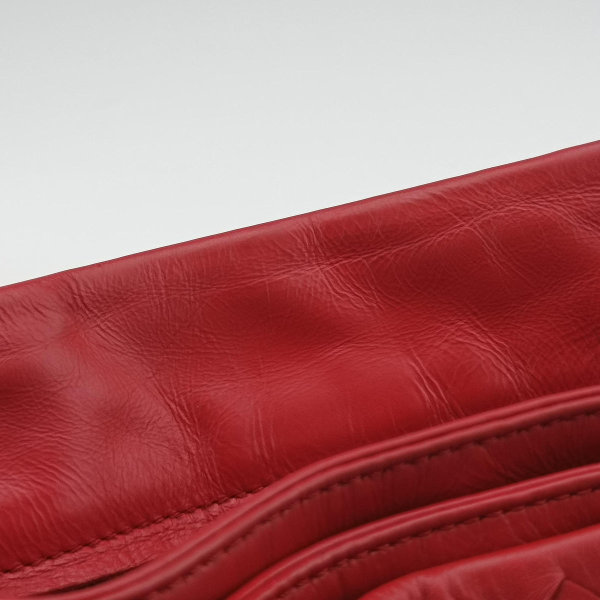 Roma Intrecciato Red lambskin B07424966Uローマ イントレチャート レッド ラムスキン B07424966U