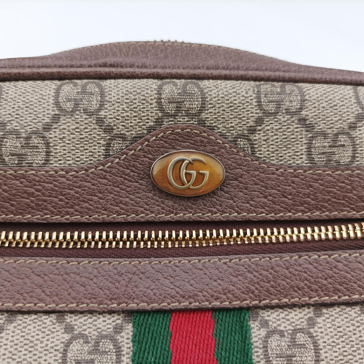 OPHIDIA Brown×red×green PVC coated canvas 517350 オフィディア ブラウン×レッド×グリーン PVCコーティングキャンバス 517350