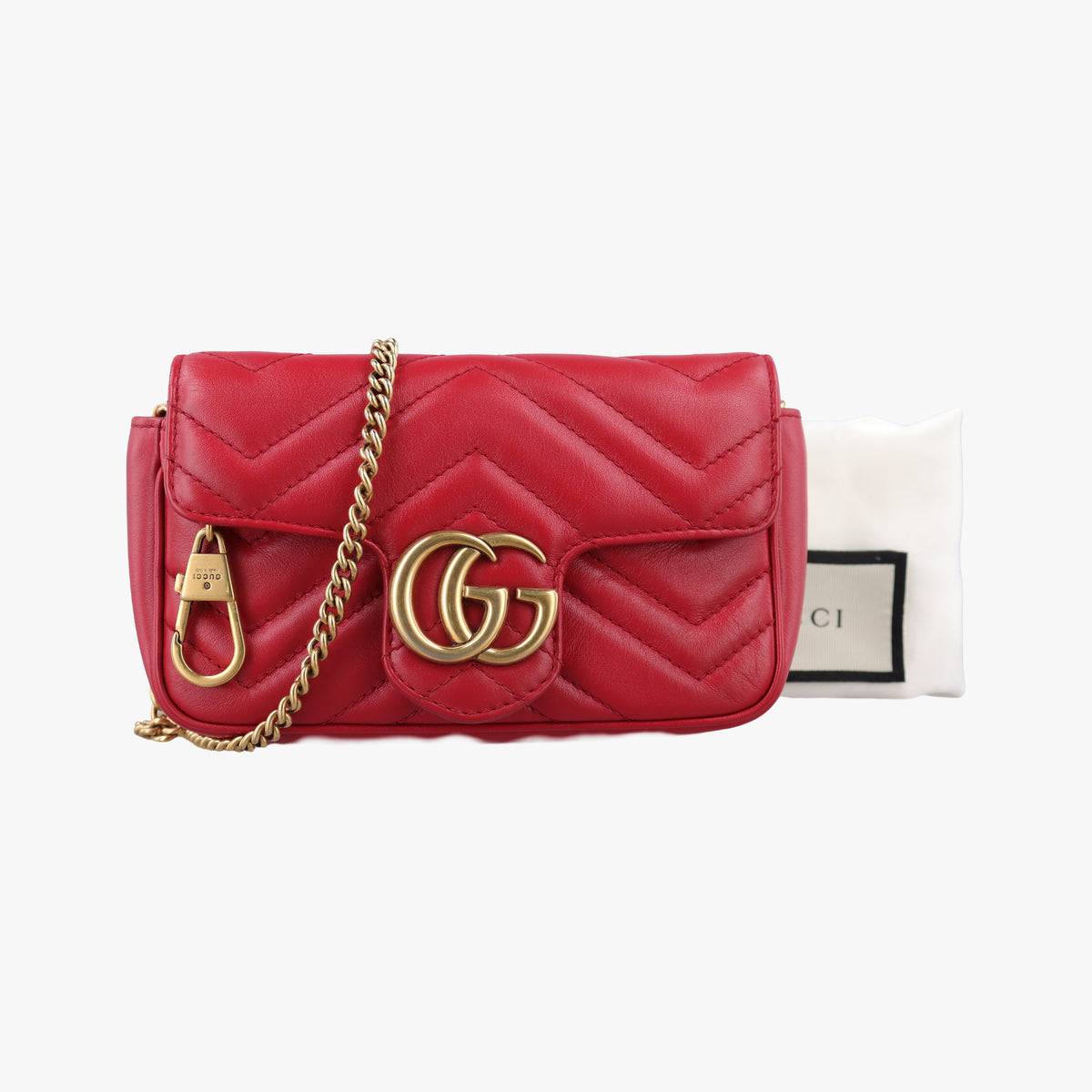 GG Marmont Red Leather 476433 GGマーモント レッド レザー 476433