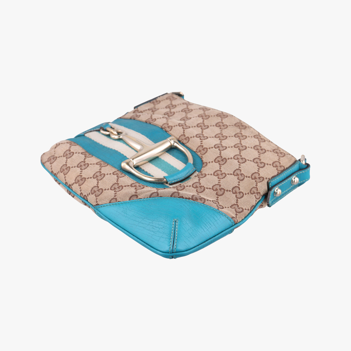 GG Canvas Horsebit Beige×Blue canvas×leather 141506 GGキャンバス ホースビット ベージュ×ブルー キャンバス×レザー 141506