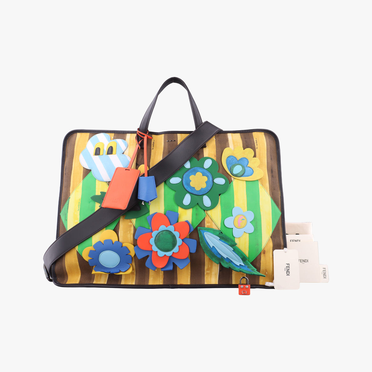 Floral briefcase Multicolour canvas 7VV131 7VV131.OME 178.8465花柄 ブリーフケース マルチカラー キャンバス 7VV131 7VV131.OME 178.8465