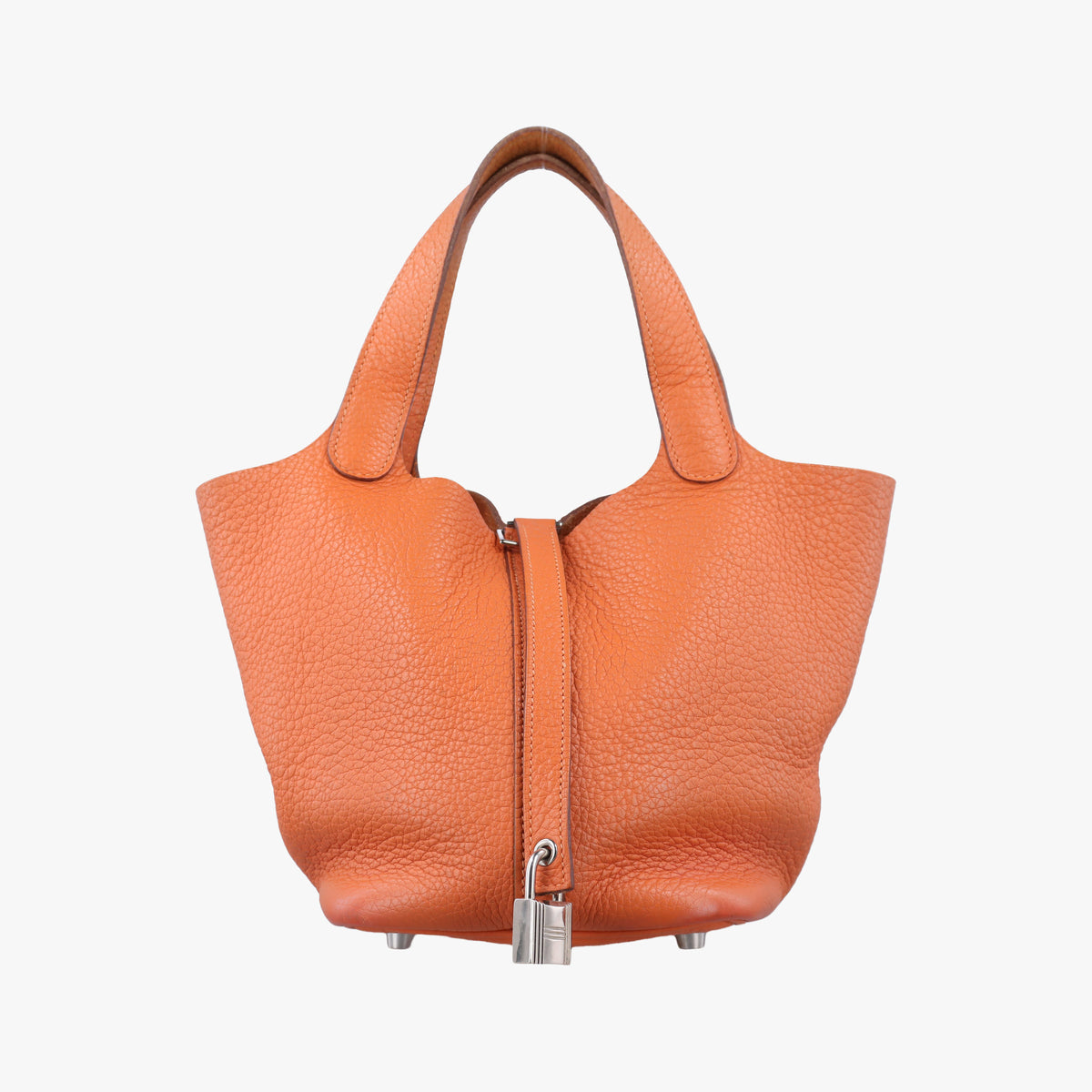Picotin Lock Orange Taurillon Clemence F▢Mピコタン ロック オレンジ トリヨンクレマンス F▢M