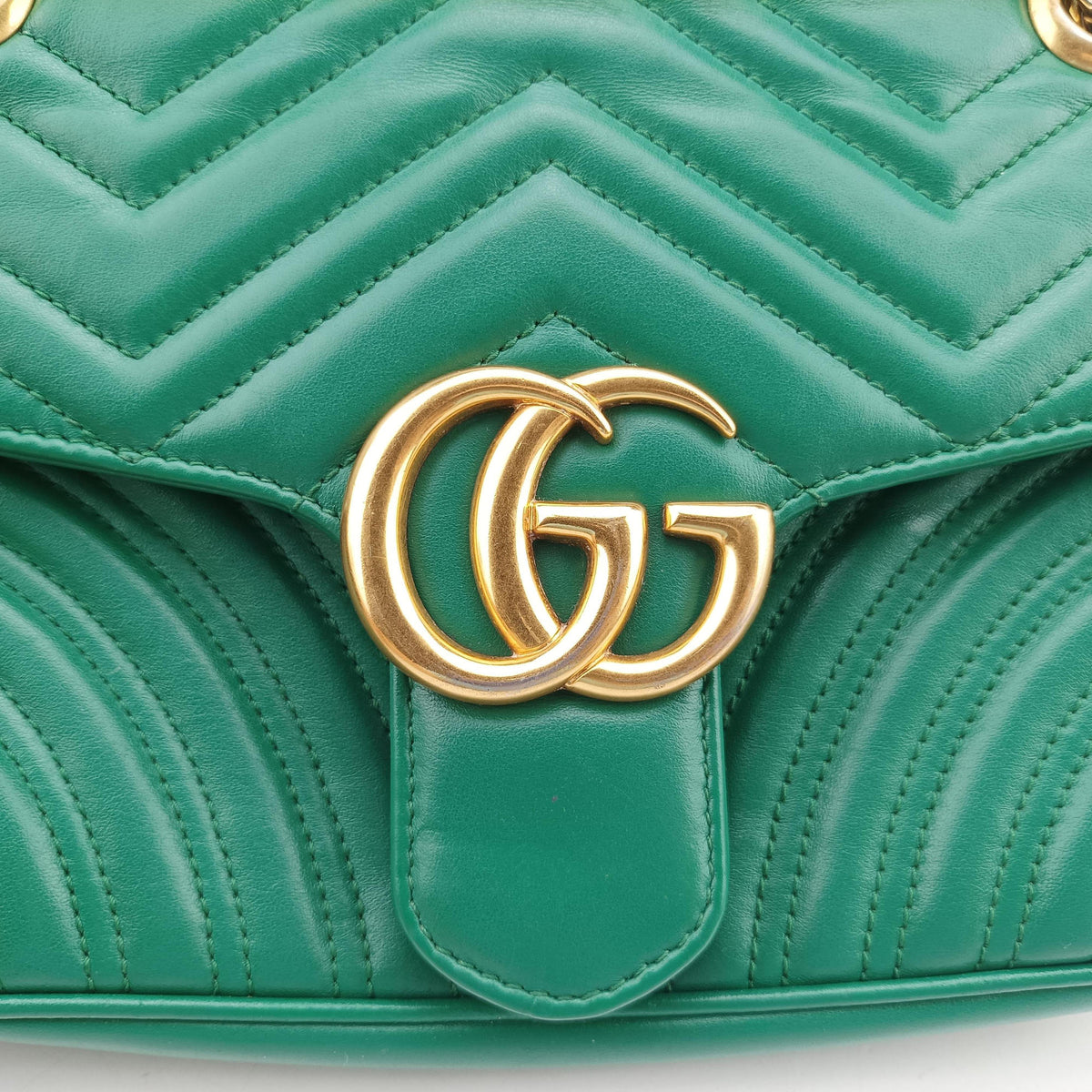 GG Marmont Green Leather 443497 G027711824GGマーモント グリーン レザー 443497 G027711824