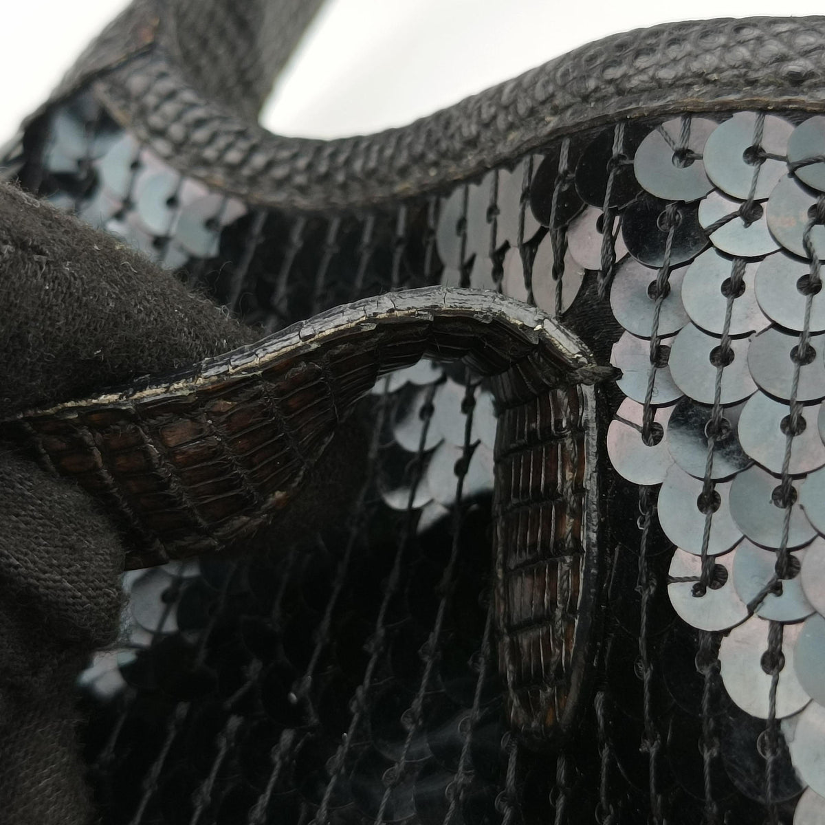 Jackie Black Sequin x Leather 147800 ジャッキー ブラック スパンコールxレザー 147800