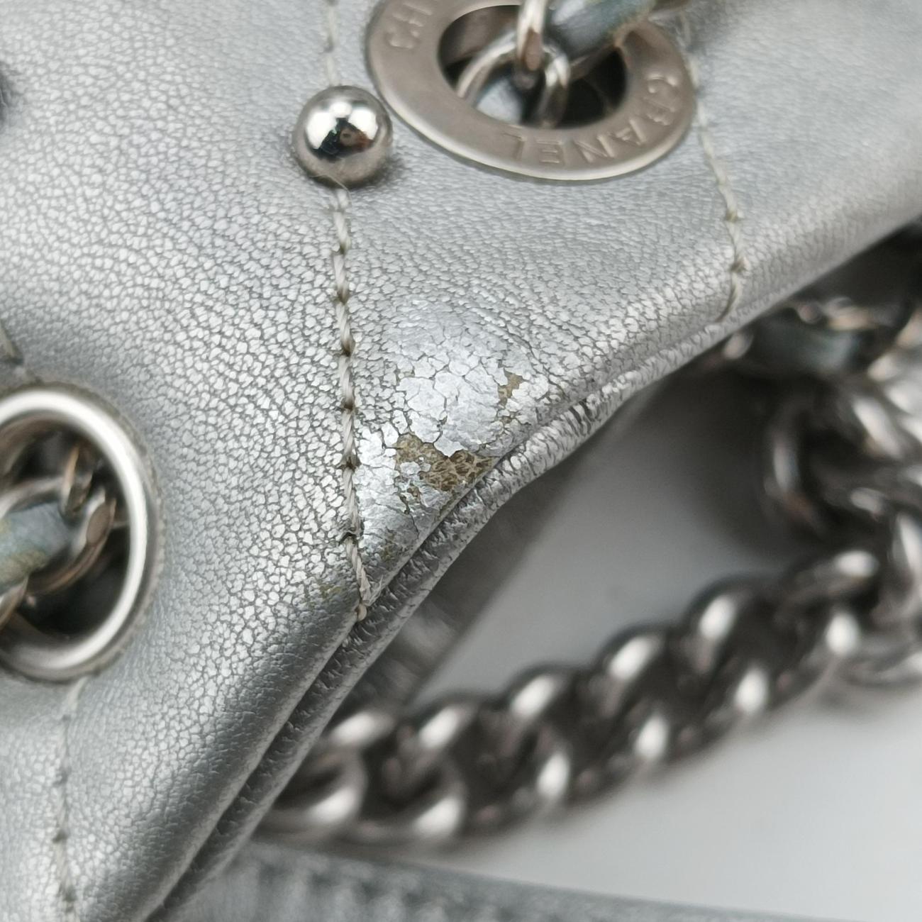 シャネル Chanel ショルダーバッグ レディース スタッドウォーズ バケット シルバー レザー A91958 24865854