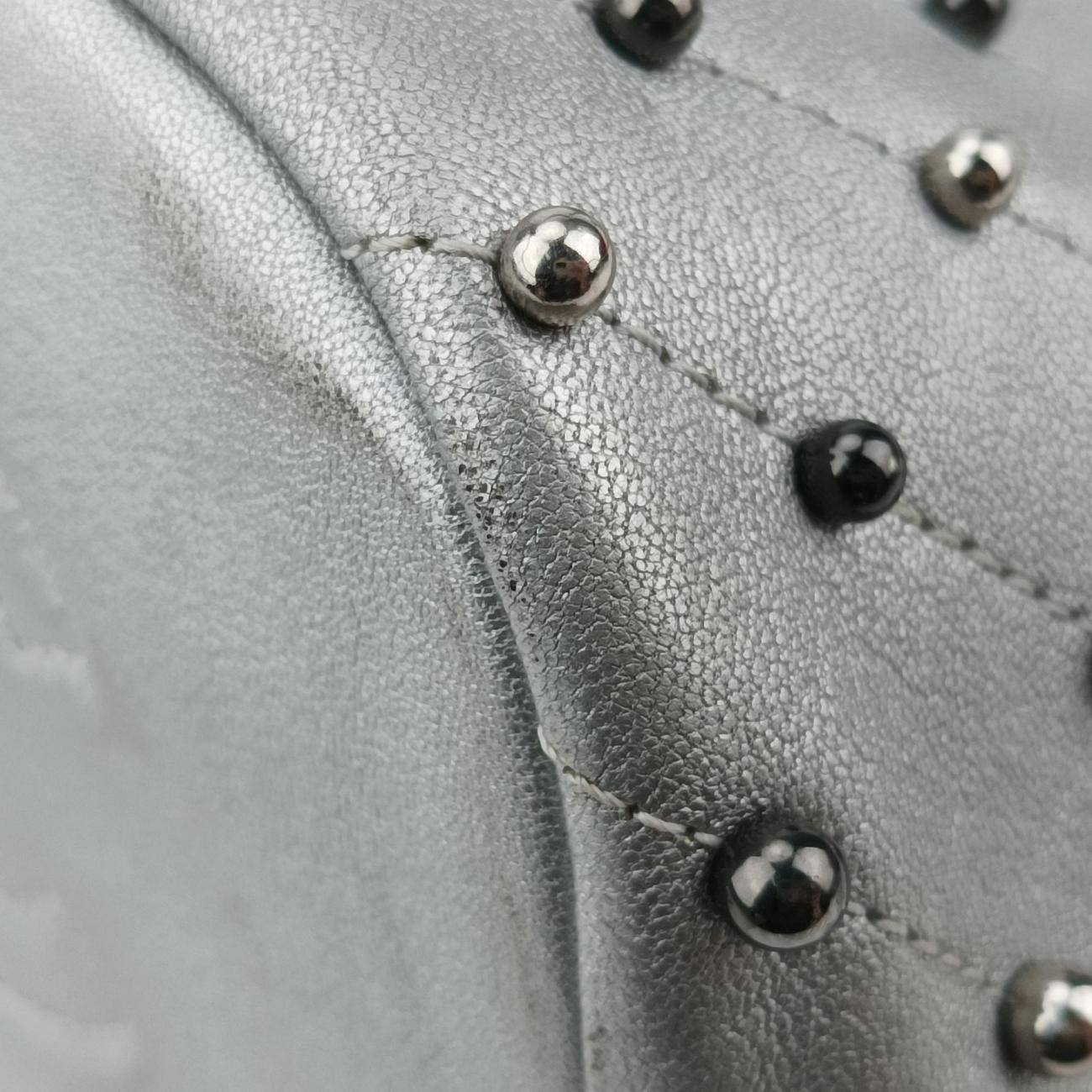 シャネル Chanel ショルダーバッグ レディース スタッドウォーズ バケット シルバー レザー A91958 24865854