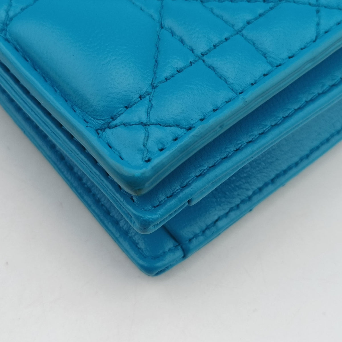 Cannage Chain Blue Lambskin 12-MA-0115カナージュ チェーン ブルー ラムスキン 12-MA-0115