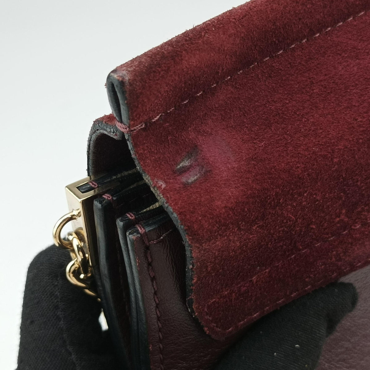 FAYE Burgundy Suede × leather 03165665-04フェイ ワインレッド スエード×レザー 03165665-04