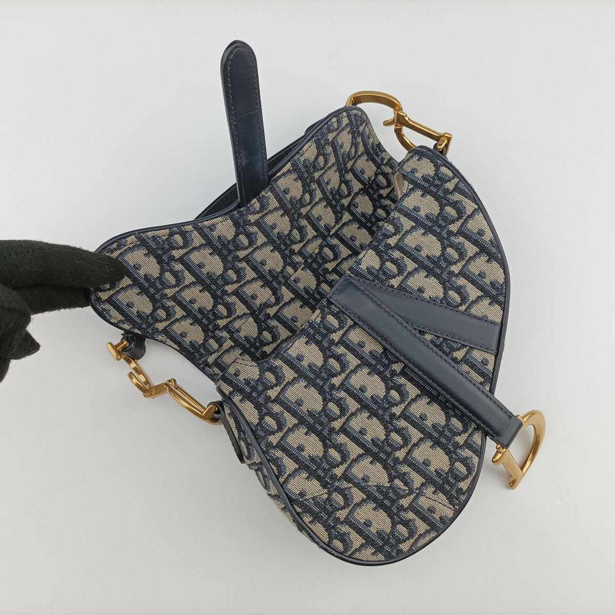 Saddle Navy Jacquard × Leather 28-MA-1220 IC Chipサドル ネイビー ジャガード×レザー 28-MA-1220 ICチップ