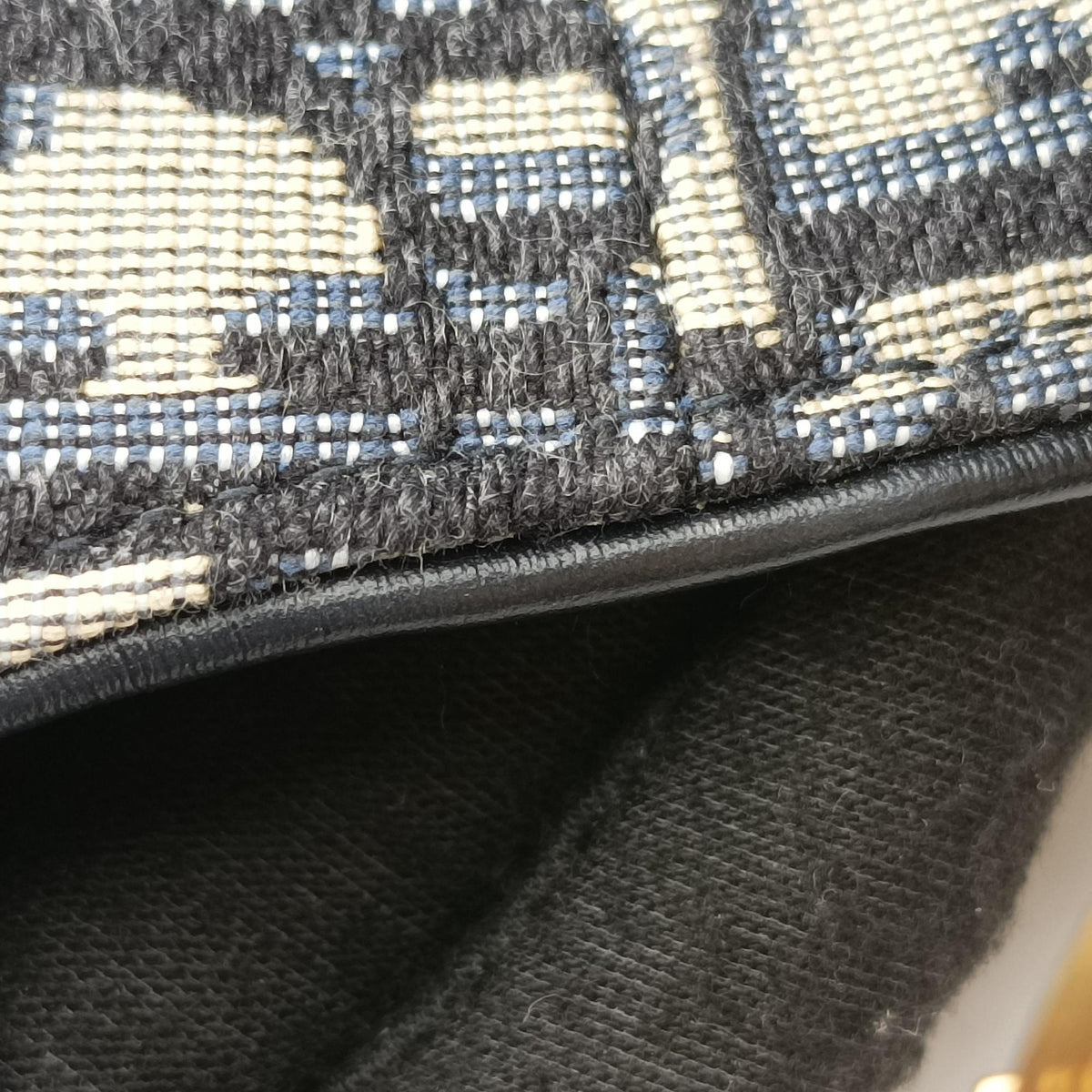 Saddle Navy Jacquard × Leather 28-MA-1220 IC Chipサドル ネイビー ジャガード×レザー 28-MA-1220 ICチップ