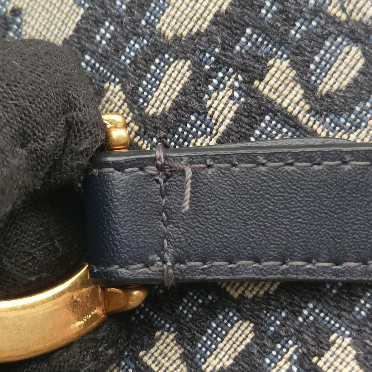 Saddle Navy Jacquard × Leather 28-MA-1220 IC Chipサドル ネイビー ジャガード×レザー 28-MA-1220 ICチップ