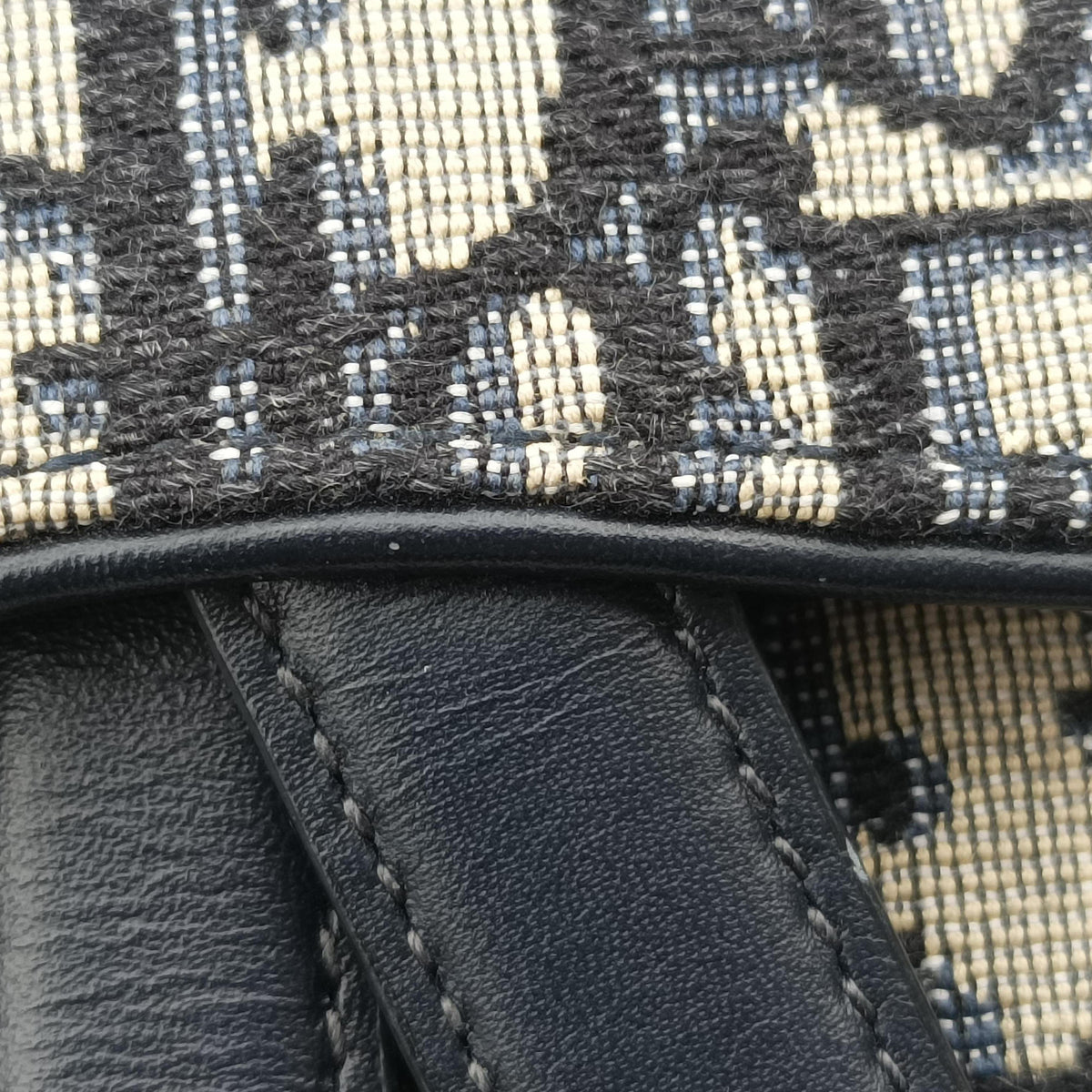 Saddle Navy Jacquard × Leather 28-MA-1220 IC Chipサドル ネイビー ジャガード×レザー 28-MA-1220 ICチップ