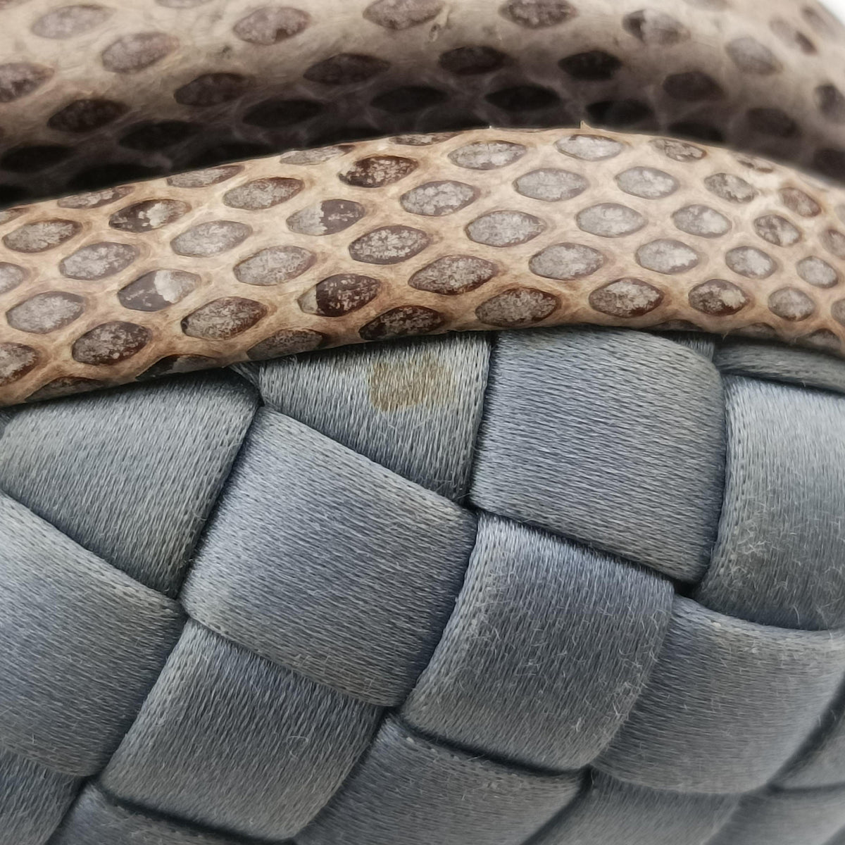 Knot Intrecciato Blue Satin×Python IC Chipノット イントレチャート ブルー サテン×パイソン ICチップ