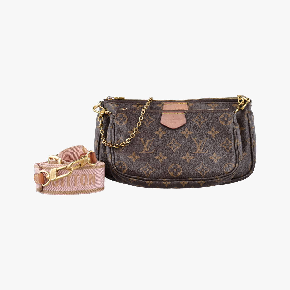 MULTI POCHETTE ACCESSOIRES MARRON×ROSE CLAIRE Monogram Canvas M44840 DR4149ミュルティポシェットアクセソワール マロン×ローズ クレール モノグラムキャンバス M44840 DR4149