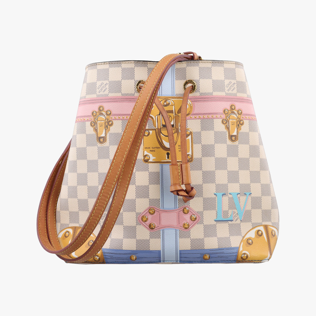 NeoNoe Summer Trunk Azur×multicolor Damier Canvas N41066 SP1148 IC Chipネオノエ サマートランク アズール×マルチカラー ダミエキャンバス N41066 SP1148 ICチップ