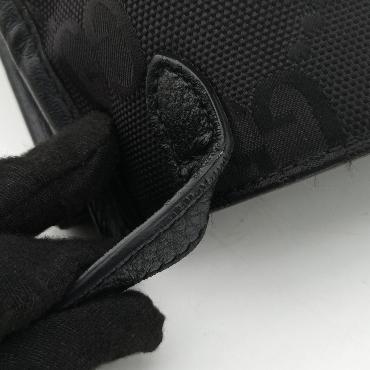 OFF THE GRID Black nylon×Leather 630353 E032844785オフ ザ グリッド ブラック ナイロン×レザー 630353 E032844785