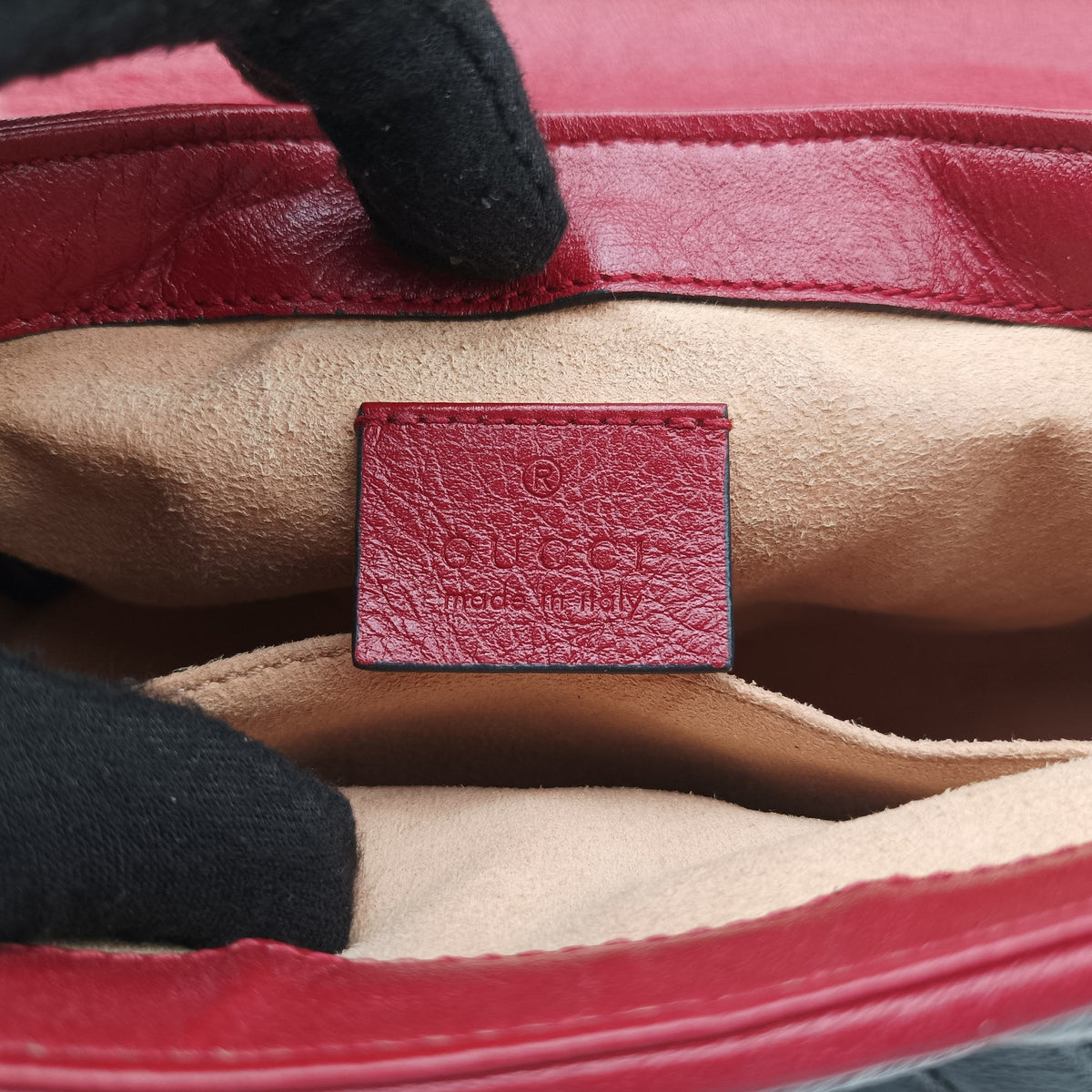 GG Marmont Black×Red Leather 583571 I028671022GGマーモント ブラック×レッド レザー 583571 I028671022