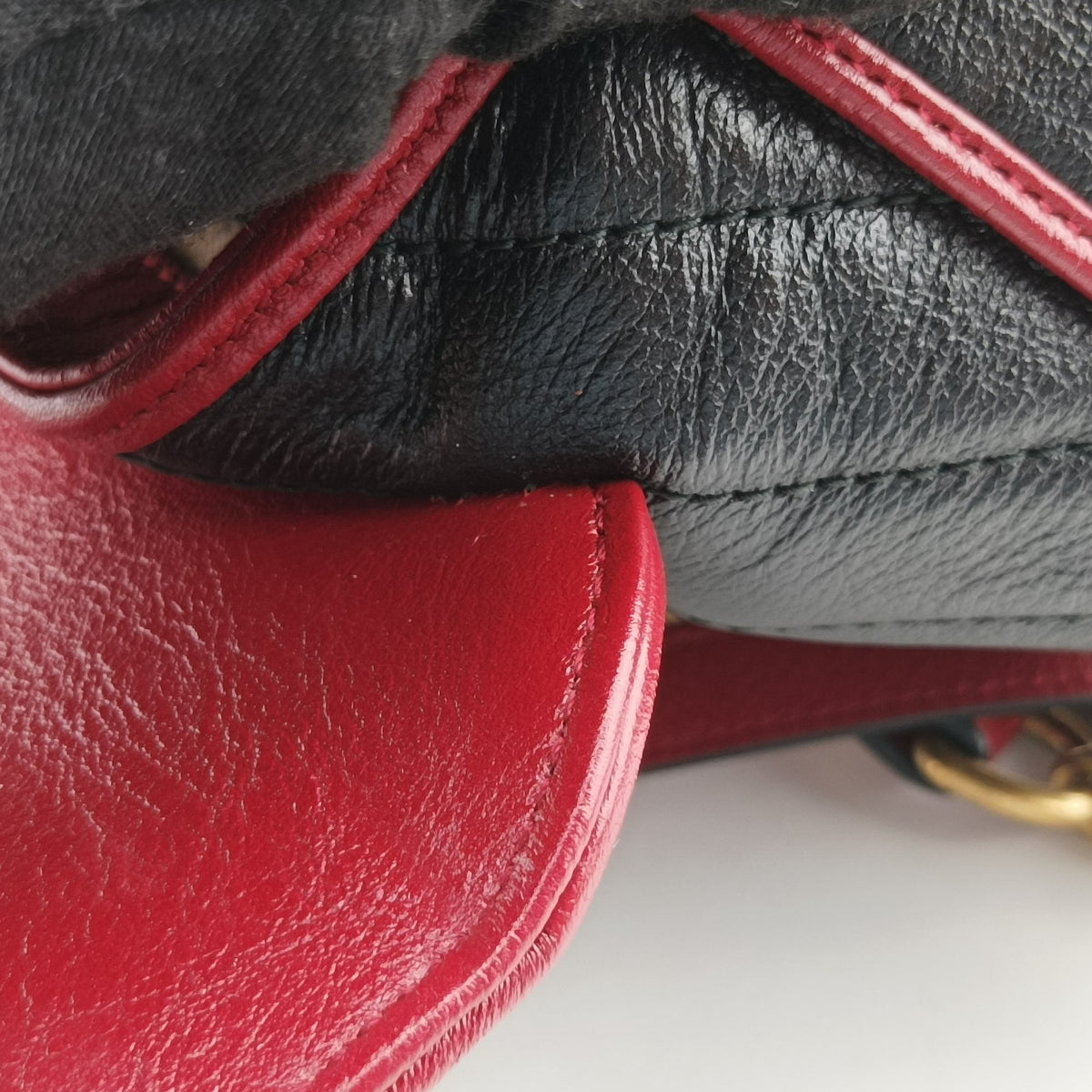 GG Marmont Black×Red Leather 583571 I028671022GGマーモント ブラック×レッド レザー 583571 I028671022