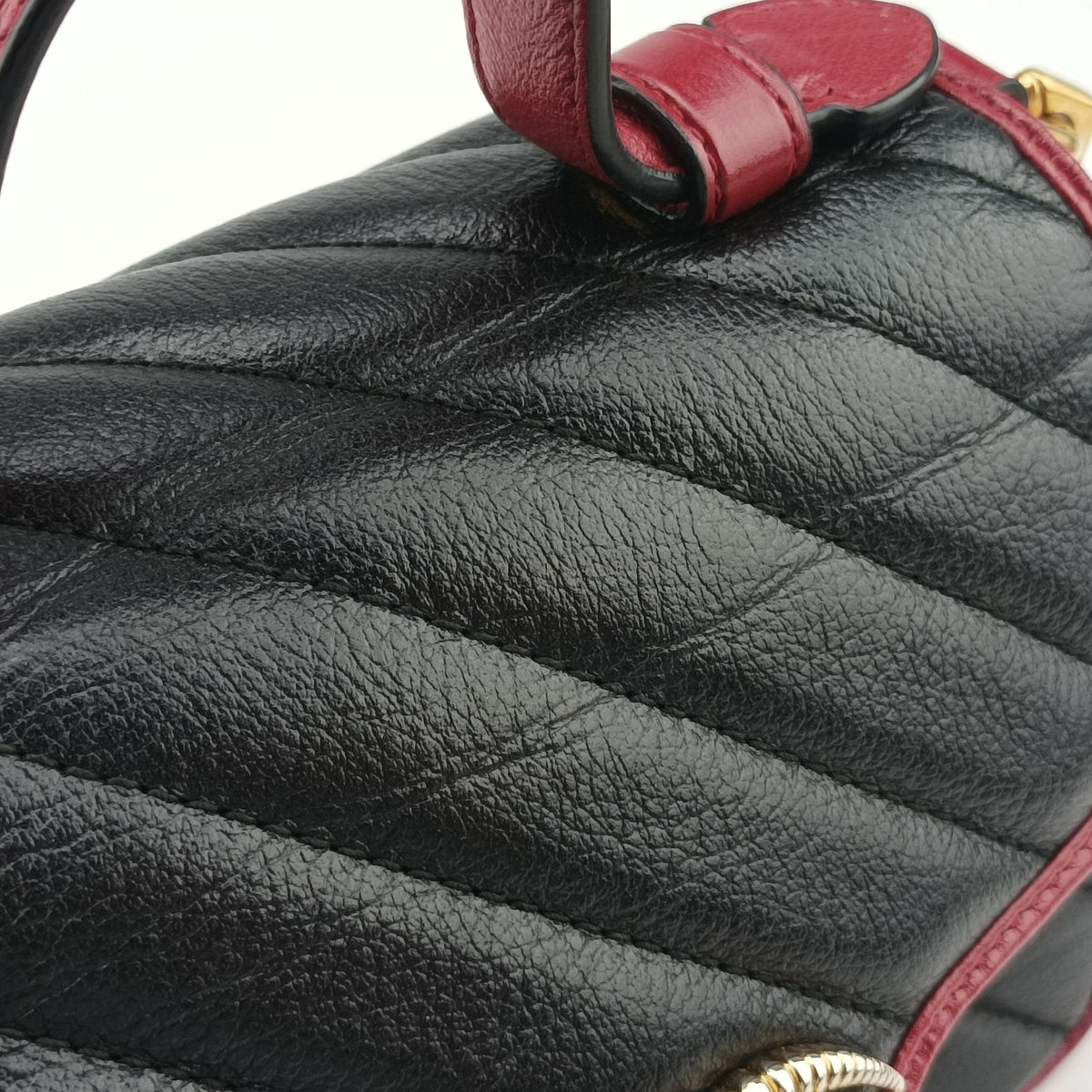GG Marmont Black×Red Leather 583571 I028671022GGマーモント ブラック×レッド レザー 583571 I028671022
