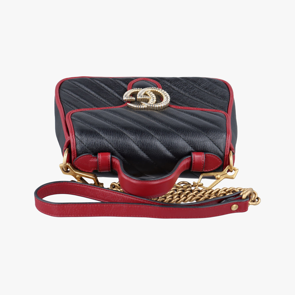 GG Marmont Black×Red Leather 583571 I028671022GGマーモント ブラック×レッド レザー 583571 I028671022