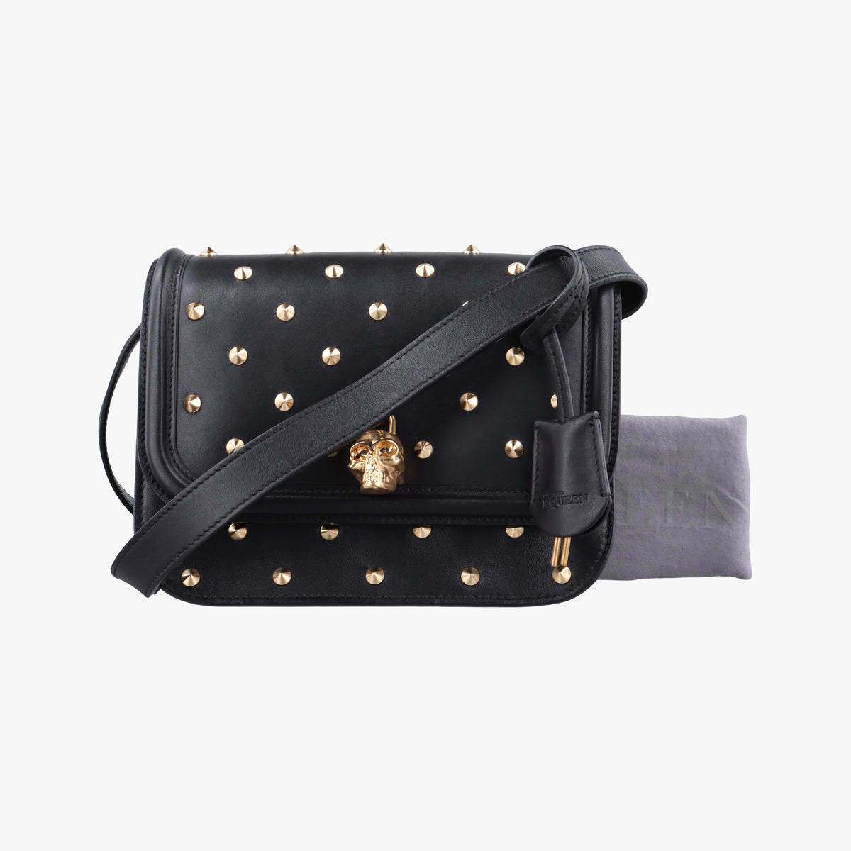 Studded Skull Padlock Black Leather 544483.344016スタッズ スカル パドロック ブラック レザー 544483.344016
