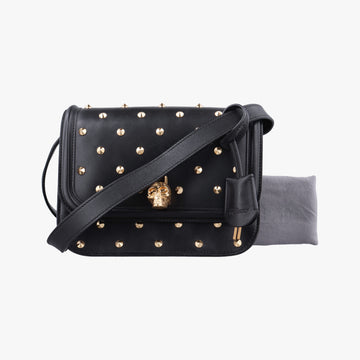 Studded Skull Padlock Black Leather 544483.344016スタッズ スカル パドロック ブラック レザー 544483.344016