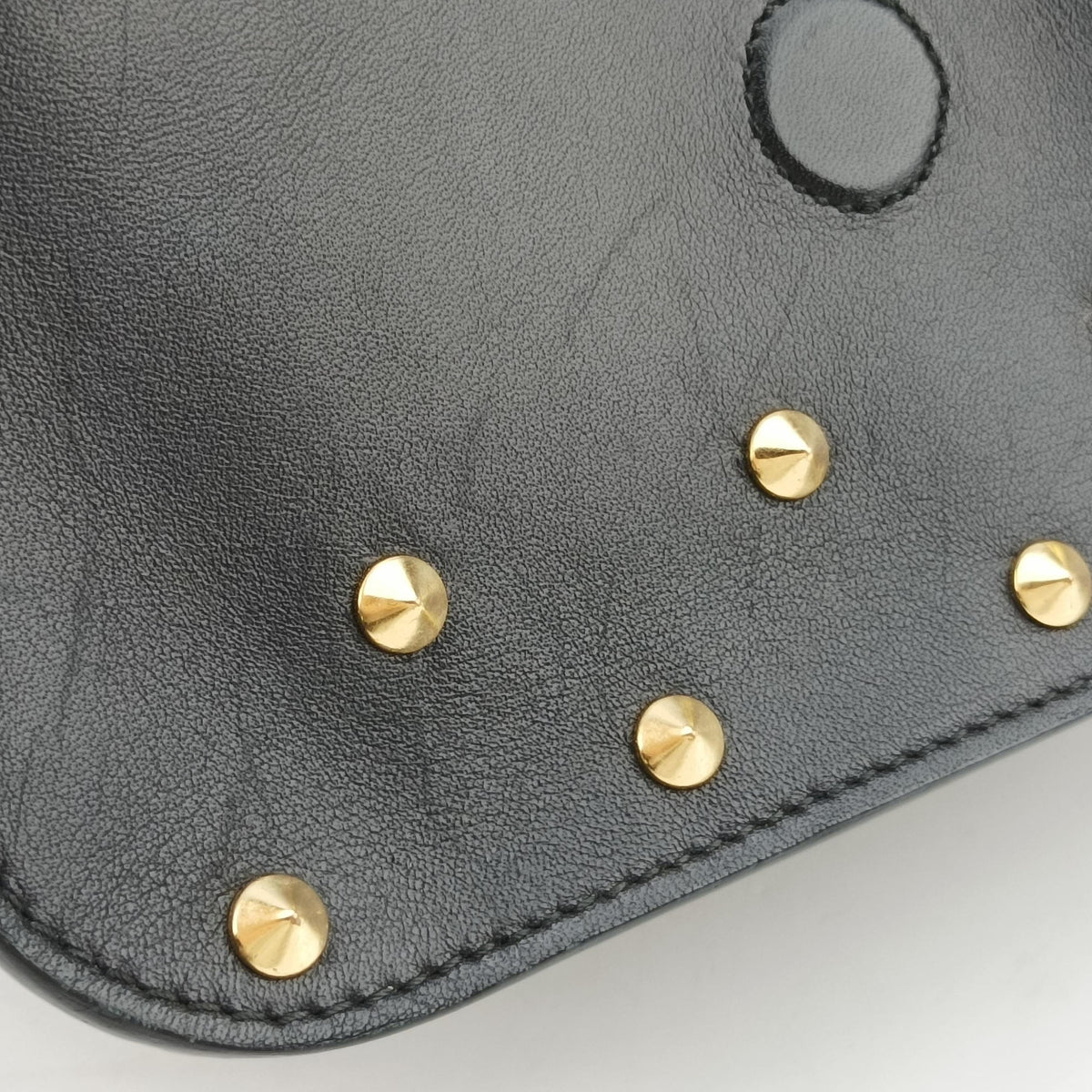 Studded Skull Padlock Black Leather 544483.344016スタッズ スカル パドロック ブラック レザー 544483.344016