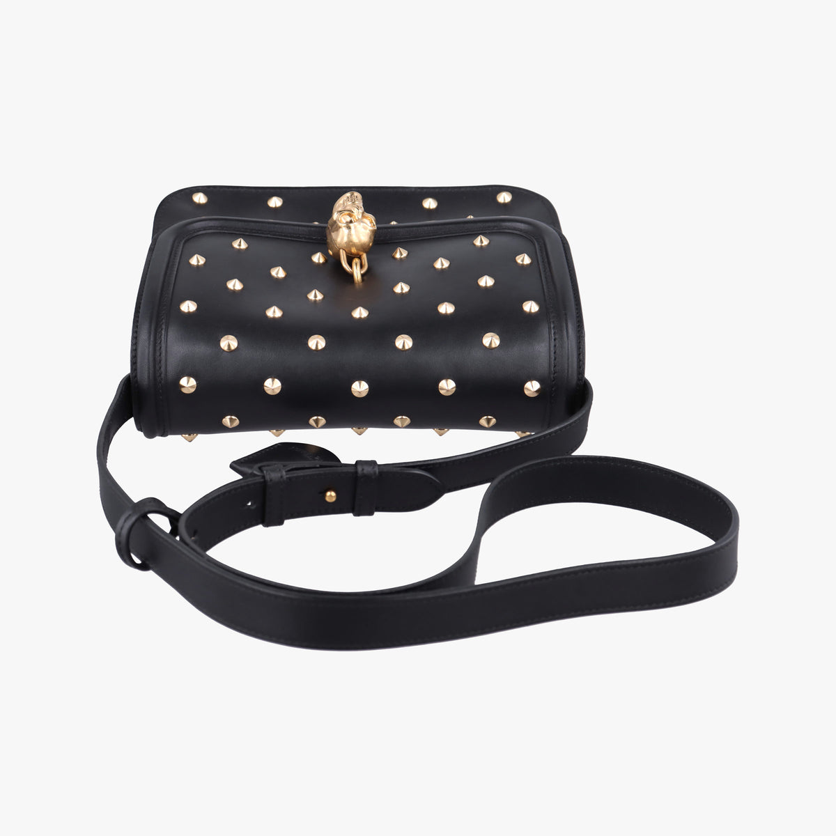 Studded Skull Padlock Black Leather 544483.344016スタッズ スカル パドロック ブラック レザー 544483.344016