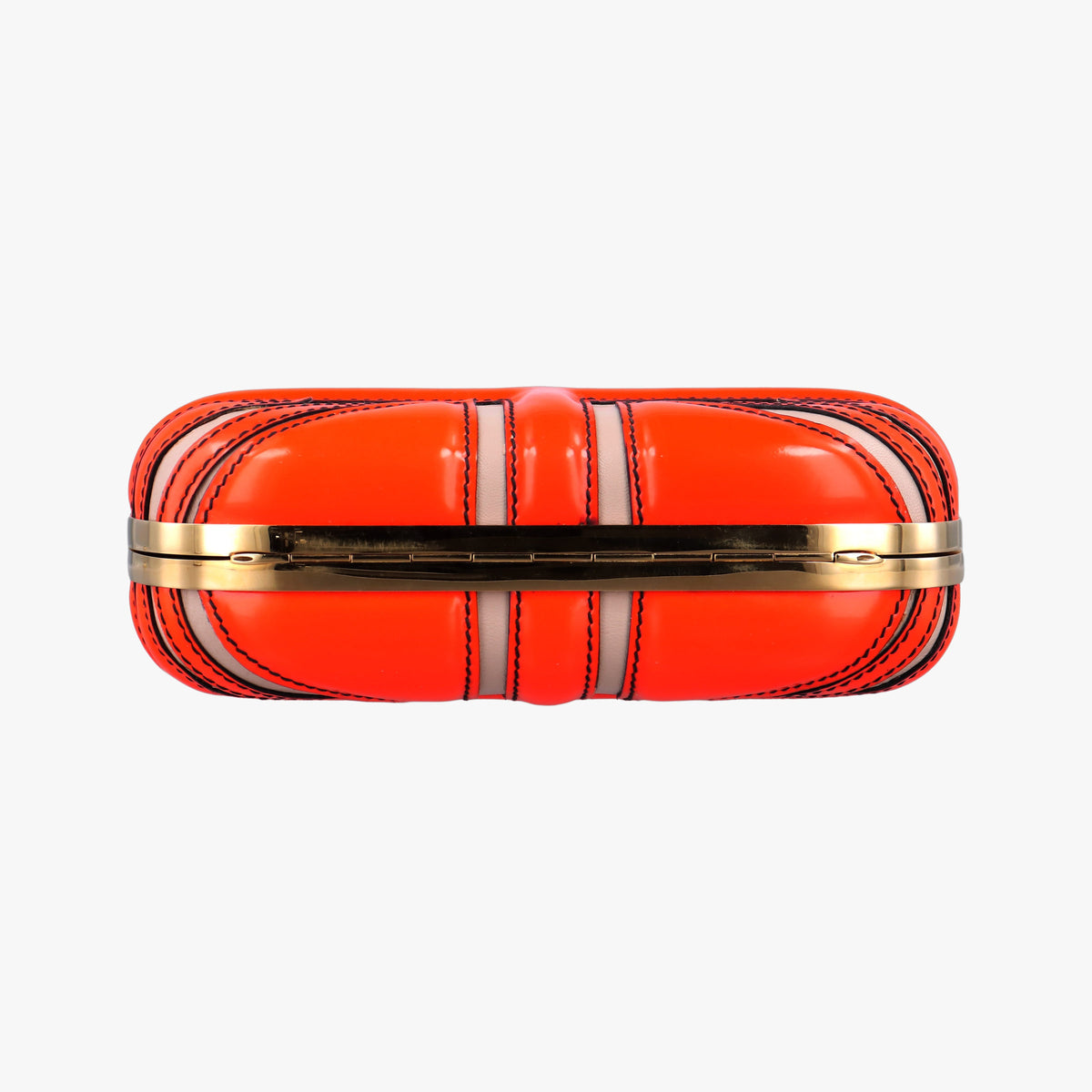 skull clutch Orange Enamel x Leather 208024 000926スカルクラッチ オレンジ エナメル x レザー 208024 000926