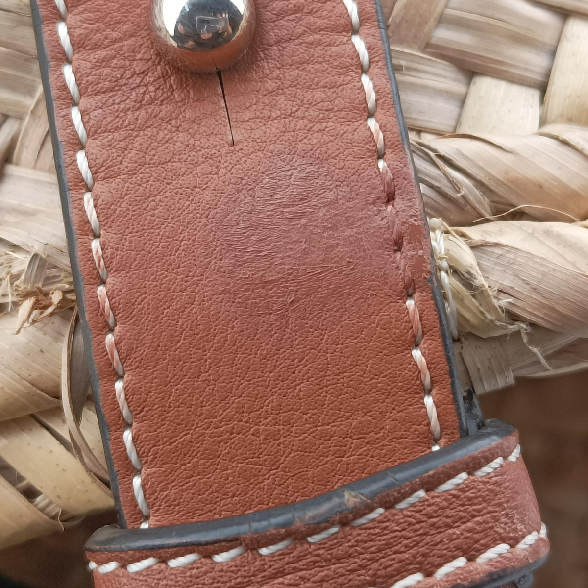 basket Beige×Brown Leather × Raffia 411852バスケット ベージュ×ブラウン レザー x ラフィア 411852